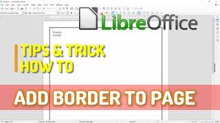 LibreOffice Writer How To Add Border To Page