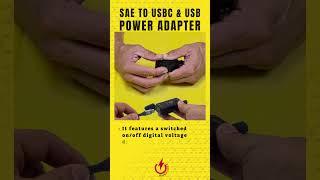 SAE to USB and USBC Power Adapter with digital display RidePower