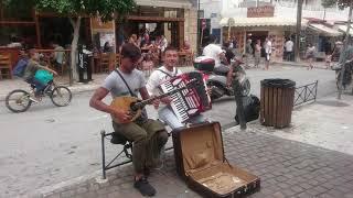 Greek street musicians in Chania Sept 2018