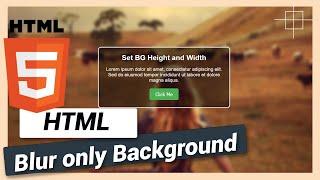 How to Blur only Background Image | HTML and CSS Tutorial