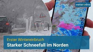 Kräftiger Schneefall im Norden: Erster Wintergruß bei Hamburg