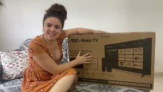 COMPREI UMA TV NOVA!  UNBOXING TV AOC ROKU TV!