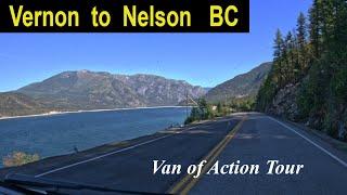 Vanlife road Trip Vernon bc to Nelson BC in a converted Promaster Van sharing Needles Ferry Nakusp