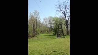 Tatem on the zip line at New Life Ranch