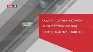 РЖД и спасатели работают на месте столкновения поездов в Мурманской области