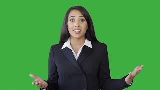 portrait of young black business women talking isolated green screen background