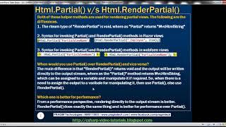 Part 53   Difference between html partial and html renderpartial