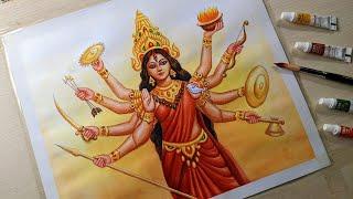 Durga Maa painting water colour || Navaratri special painting.