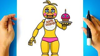 How to DRAW TOY CHICA - Five Nights at Freddy's - FNAF 2