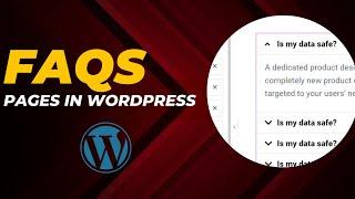 How to create FAQs pages in wordpress