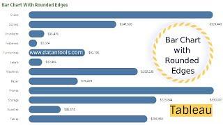 How to Create a Bar chart with rounded edges in tableau | Tableau Charting - Tableau Tutorials