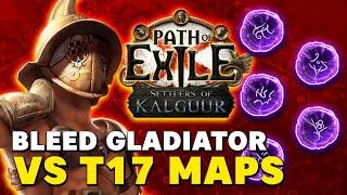 Max Block Bleed Gladiator VS T17 Maps | Path of Exile 3.25