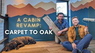 Cabin Loft Makeover Pt. 1 | Wood Floor Installation & DIY Mountain Mural