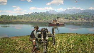 RDR2 - Can a Cannon sink a Large Ship?
