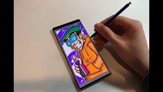 Drawing a Graffiti Character on my NEW Samsung Note 10 Plus!
