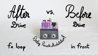 Delay, Reverb, Modulation (chorus flanger) BEFORE or AFTER overdrive? | BitQuest FX Loop vs In Front