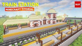 Train station in Minecraft - building tutorial