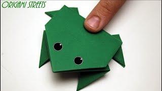 Как сделать прыгающую лягушку из бумаги. Оригами лягушка.