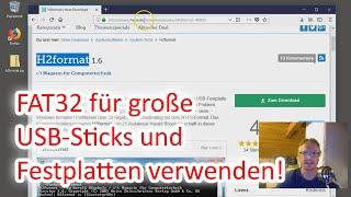 Große USB Sticks und Festplatten mit FAT32 formatieren