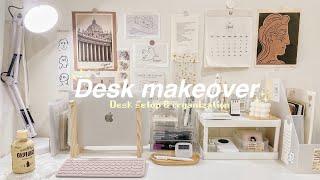 aesthetic desk makeover + shopee haul ️