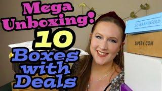 MEGA UNBOXING! Opening 10 Subscription Boxes With Deals