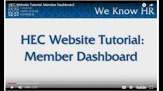 HEC Website Tutorial:  Member Dashboard