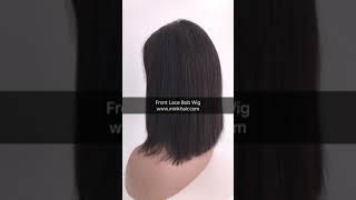 Mink Brazilian Hair Front Lace Silky Straight Bob Wig #boblacewig