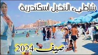 إسكندرية اليوم من شاطيء النخيل|صيف2024|الاسعار وحالة البحر