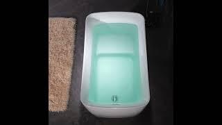 WOODBRIDGE 48" Acrylic Freestanding Square Contemporary Soaking Tub with Pre-molded Seat. #bathtub