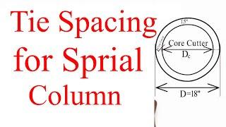 Tie  Spacing for Sprial Column | Tie Design