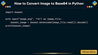 How to Convert Image to Base64 in Python