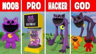 Minecraft CATNAP (from Poppy Playtime 3) STATUE BUILD CHALLENGE - NOOB vs PRO vs HACKER vs GOD