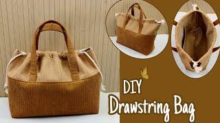 DIY Cara Membuat Tas/Drawstring Bag/Tutorial & Pattern