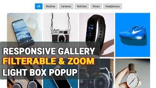 Responsive Filterable image gallery with image lightbox  | Magnific Popup | HTML CSS JQuery