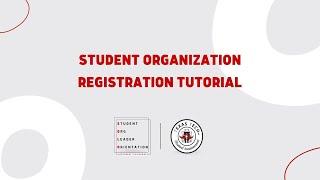 Student Org Re Registration Tutorial