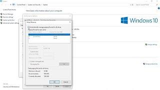 Windows 10 - Optimize Performance - Increase Virtual Memory - Speed Up Windows 10