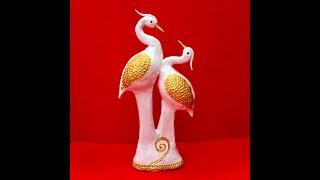 Amazing craft ideas Crane Showpiece | DIY Bird sculpture | Amazing Showpiece | Easy Recycling ideas