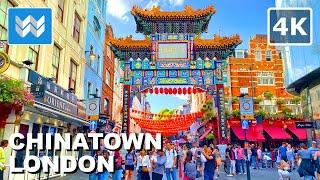 [4K] Chinatown London UK  Restaurants Walking Tour Vlog & Vacation Travel Guide Binaural Sound