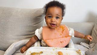 Baby - Led Weaning | 6+months | first time by himself | it was scary