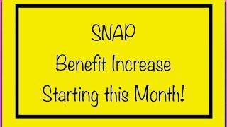 SNAP Benefits Increasing this Month - $1 Billion per Month of Food Stamps