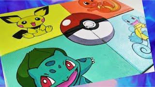 Mini Canvas Painting || DIY Painting for Beginners || Pokémon with Acrylics ||