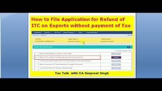 GST Refund Procedure for Export without payment of tax, GST RFD-01A, Accumulated ITC
