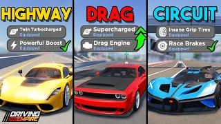 How To Upgrade Your Car For Each Race in Roblox Driving Empire