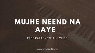 Mujhe Neend Na Aaye - Free Unplugged Karaoke Lyrics | Dil Kho Gaya | 90's Song | Viral Reel Song