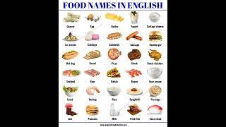 30 food name in english