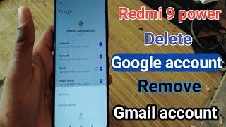 Delete Google account ।। how to remove email I'd ।। Play store ID कैसे हटाएं ।। Redmi 9 power