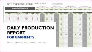 Efficient Daily Production Report (DPR) : Excel Template Tutorial for Garment Factories