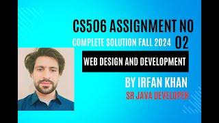 CS506 Assignment 2 Complete Solution Fall 2024 | Web Design and Development | Step-by-Step Guide