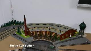 Modelleisenbahn: Drehscheibe und Lokschuppen - Modellbauer Michael Brügger berichtet