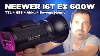 Neewer i6T EX 600 W - Studioblitz mit TTL + HSS + Akku + Bowens Halterung + 600 Ws | Test | deutsch